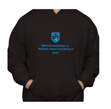 Black pullover hoodie featuring the Ohio NAPNAP logo in blue on the front.